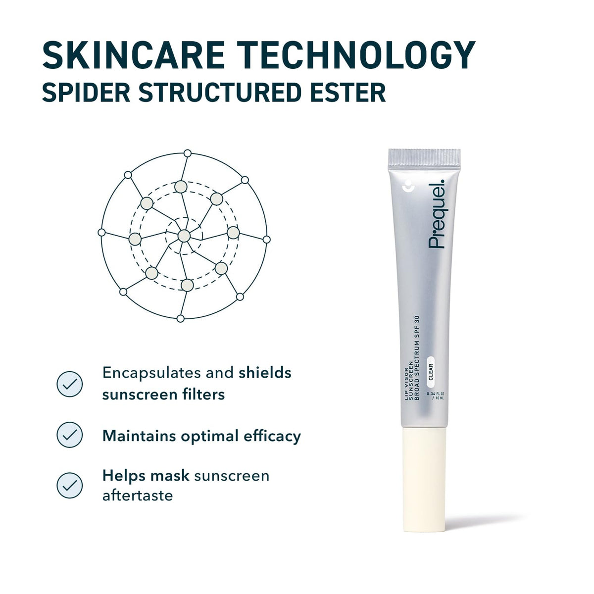 Prequel Lip Visor Clear Lip Balm SPF 30 mint flavour