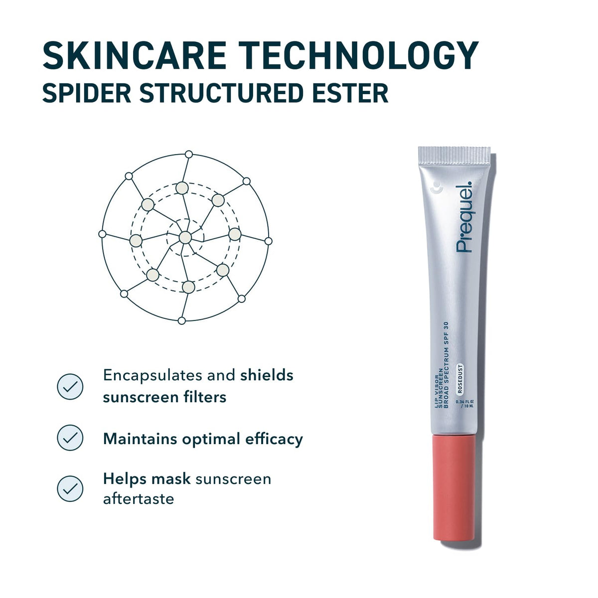 Prequel Lip Visor Tinted Lip Balm SPF 30 Rosedust application on lips