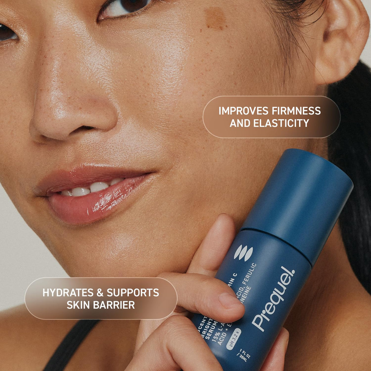 Prequel Lucent-C Vitamin C Serum application on skin