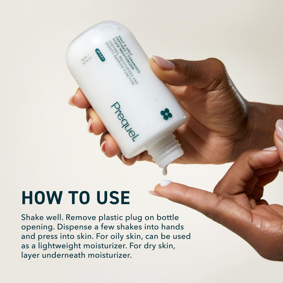 Prequel Skin Half and Half Fluid Moisturizer packaging details