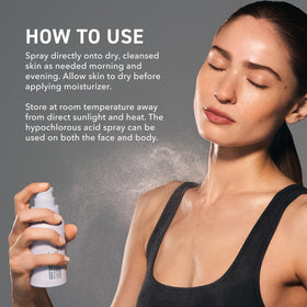 Prequel Skin Hypochlorous Acid Spray 8oz on a bathroom shelf