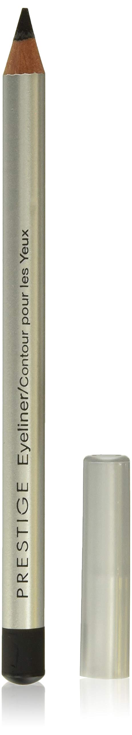 PRESTIGE COSMETICS Black Khol Eyeliner front view in silver barrel