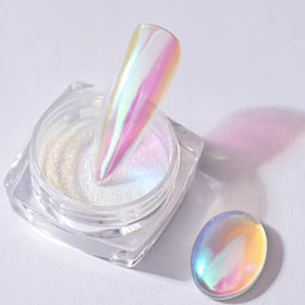Pretty Diva 0.3g Mermaid Unicorn Chrome Nail Powder jar front view