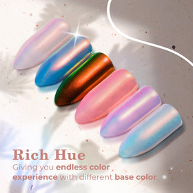 Pretty Diva Mermaid Chrome Nail Powder application on nails