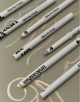Pretty Easy Glitter Stick NO.3 Brave in use on model