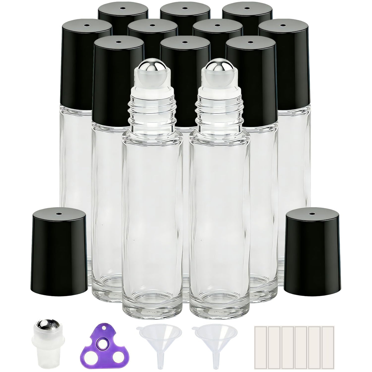 PrettyCare 10ml Essential Oil Roller Bottles front view