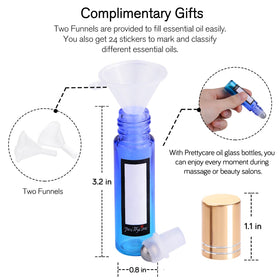 PrettyCare 10ml roller bottle being held in a hand