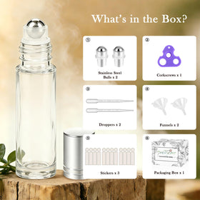 PrettyCare 10ml roller bottle with silver cap