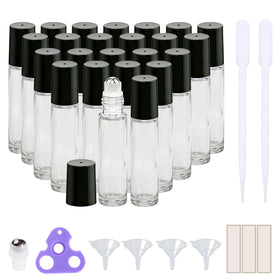 PrettyCare 24 pack essential oil roller bottles front view