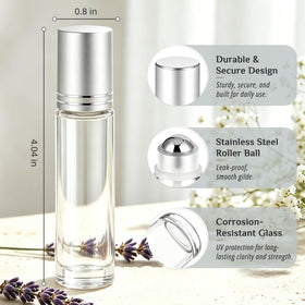 PrettyCare essential oil roller bottle with cap off