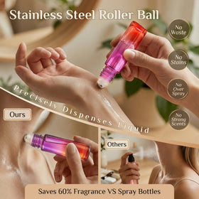 PrettyCare essential oil roller bottle with stainless steel roller ball