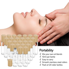 PrettyCare Essential Oil Roller Bottles in a travel bag