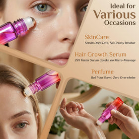 PrettyCare essential oil roller bottles in various colours for personal use