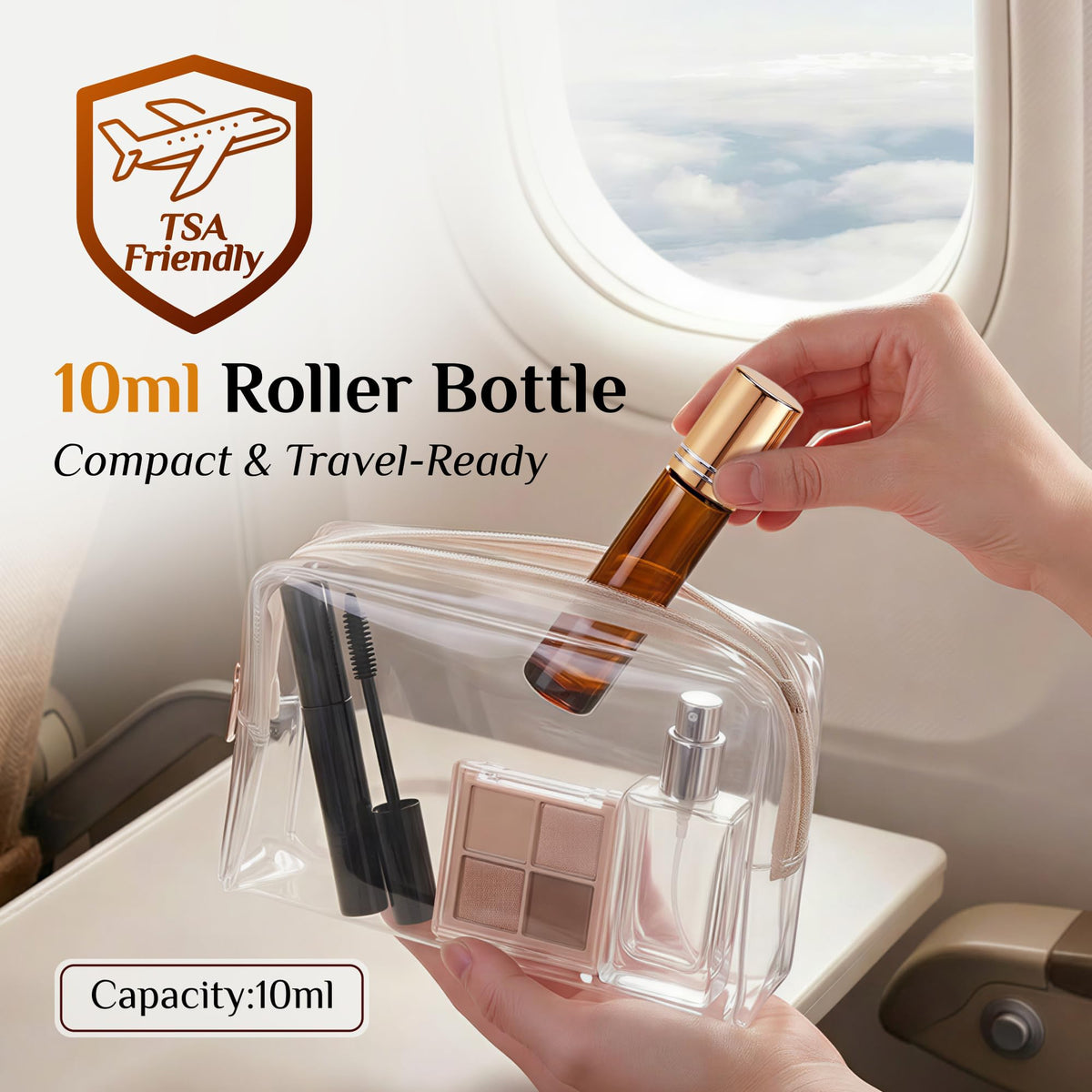 PrettyCare essential oil roller bottles with labels and spare parts
