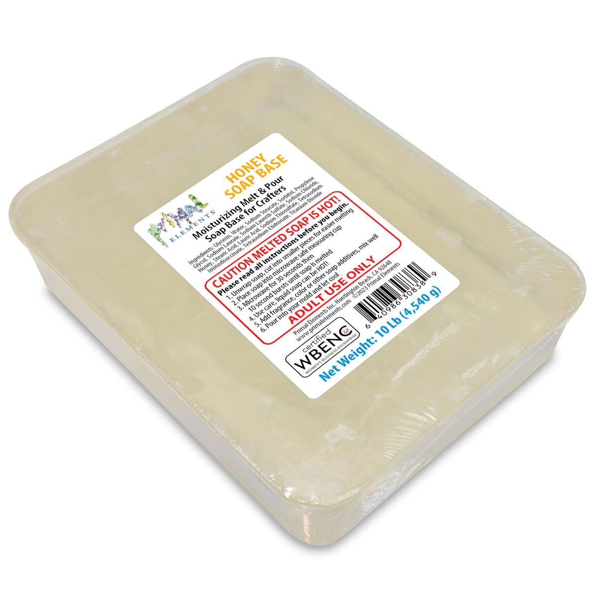 Primal Elements Honey Soap Base 10 Pound front view