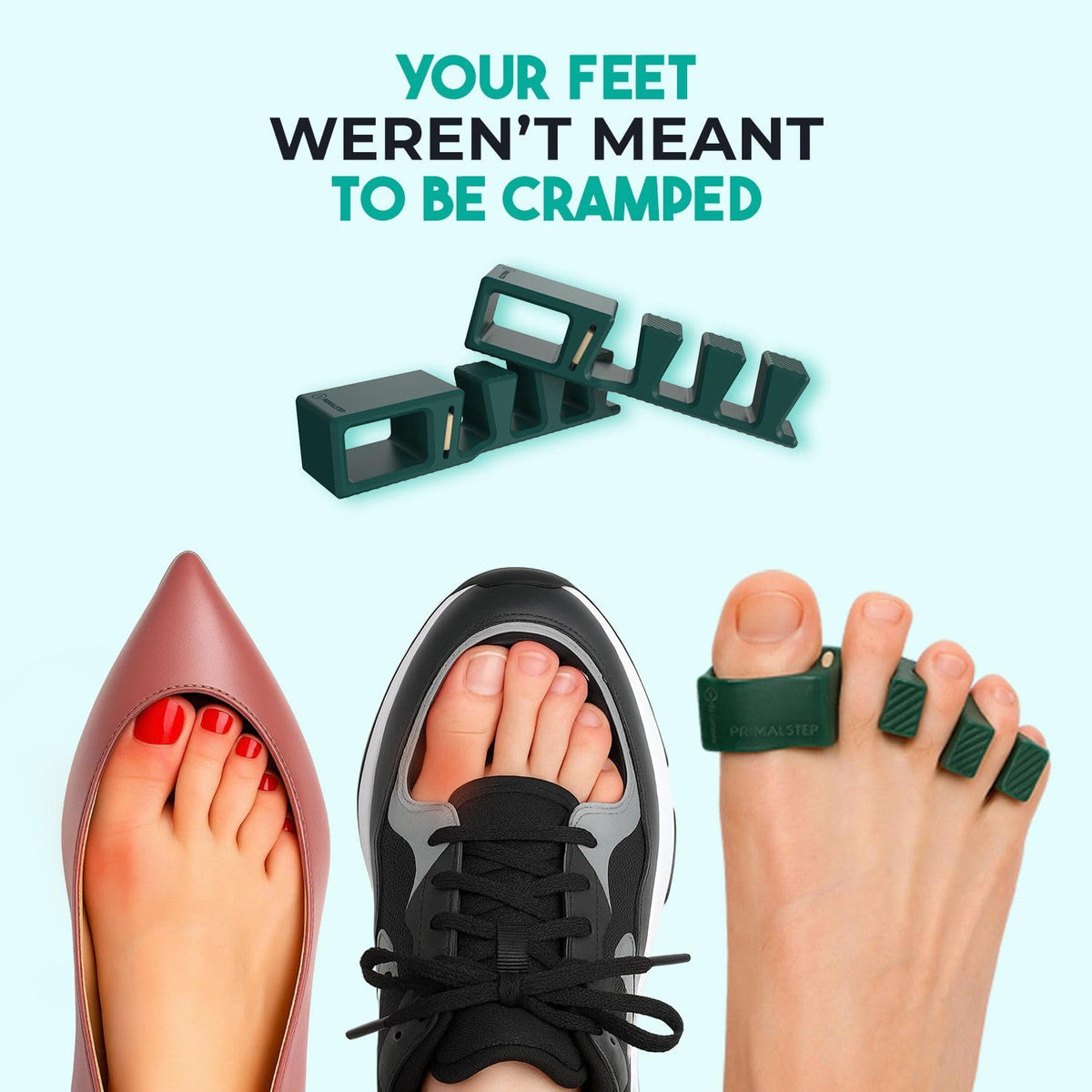 PRIMALSTEP Adjustable Toe Separators lifestyle scene with active user