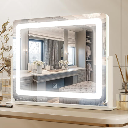 PRIMETEK 22"x19" LED Vanity Mirror front view with lights