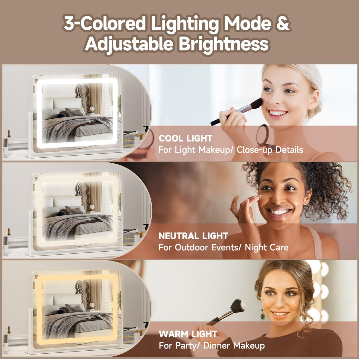 PRIMETEK Vanity Mirror in a stylish bedroom setting