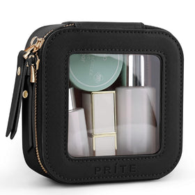 Prite Clear Makeup Bag front view showing transparent design