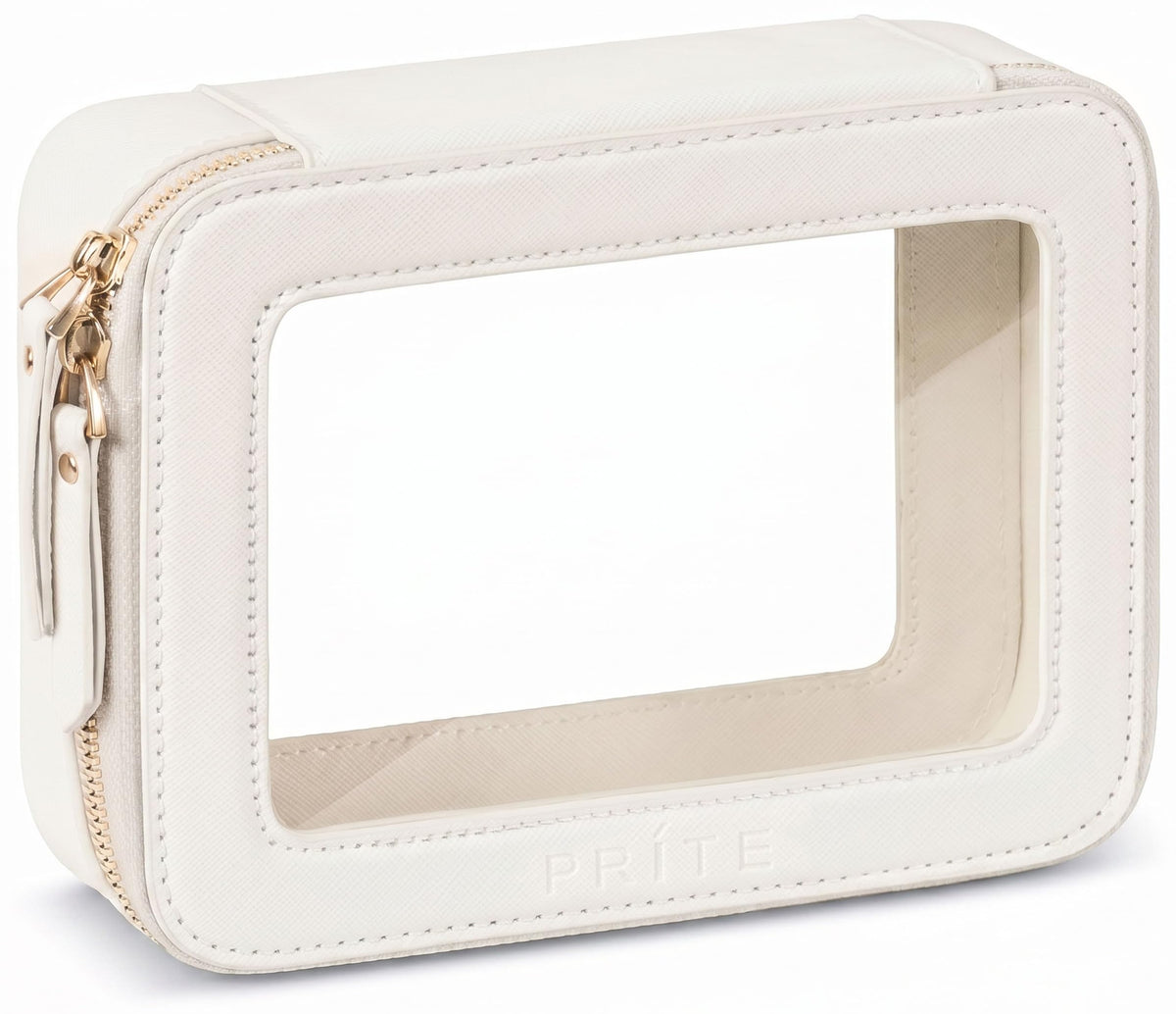 Prite Clear Makeup Bag front view with elegant design