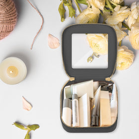 Prite Clear Makeup Bag in chic colour with polished hardware