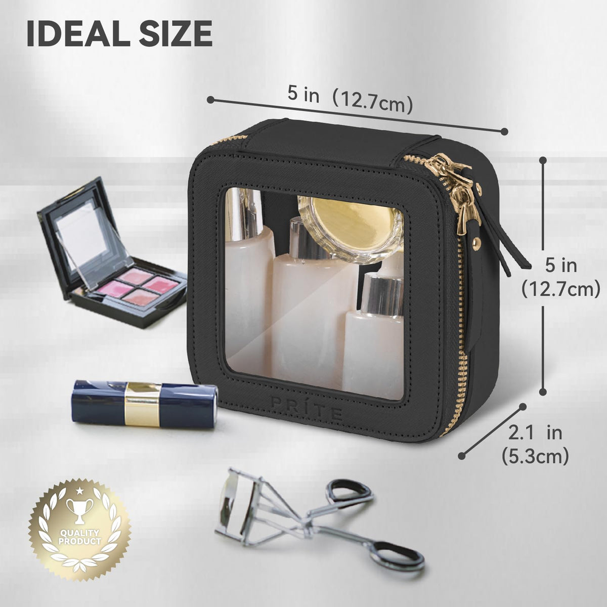 Prite Clear Makeup Bag open showing interior space