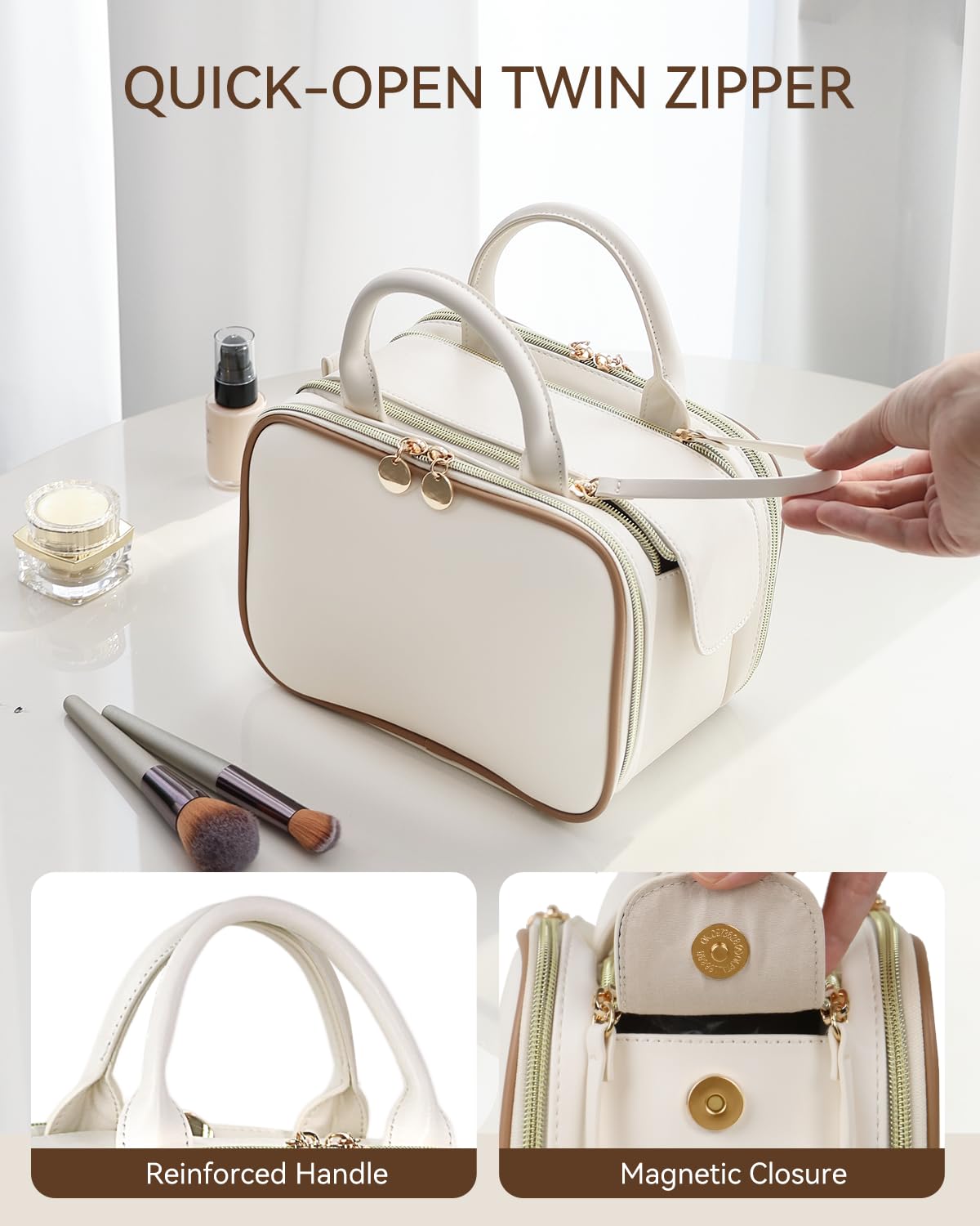 Prite Large Makeup Bag in elegant gift box packaging