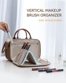Prite Large Makeup Bag packed with beauty essentials