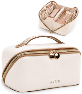 Prite Makeup Bag in black with open compartments