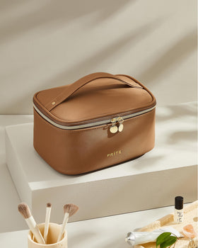 Prite Makeup Bag open showing spacious interior