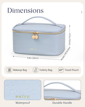 Prite Makeup Bag portable design with top handle