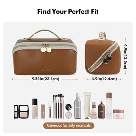 Prite Makeup Bag showcasing transparent divider for brushes