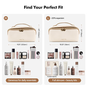 Prite Makeup Bag showing three separate pockets