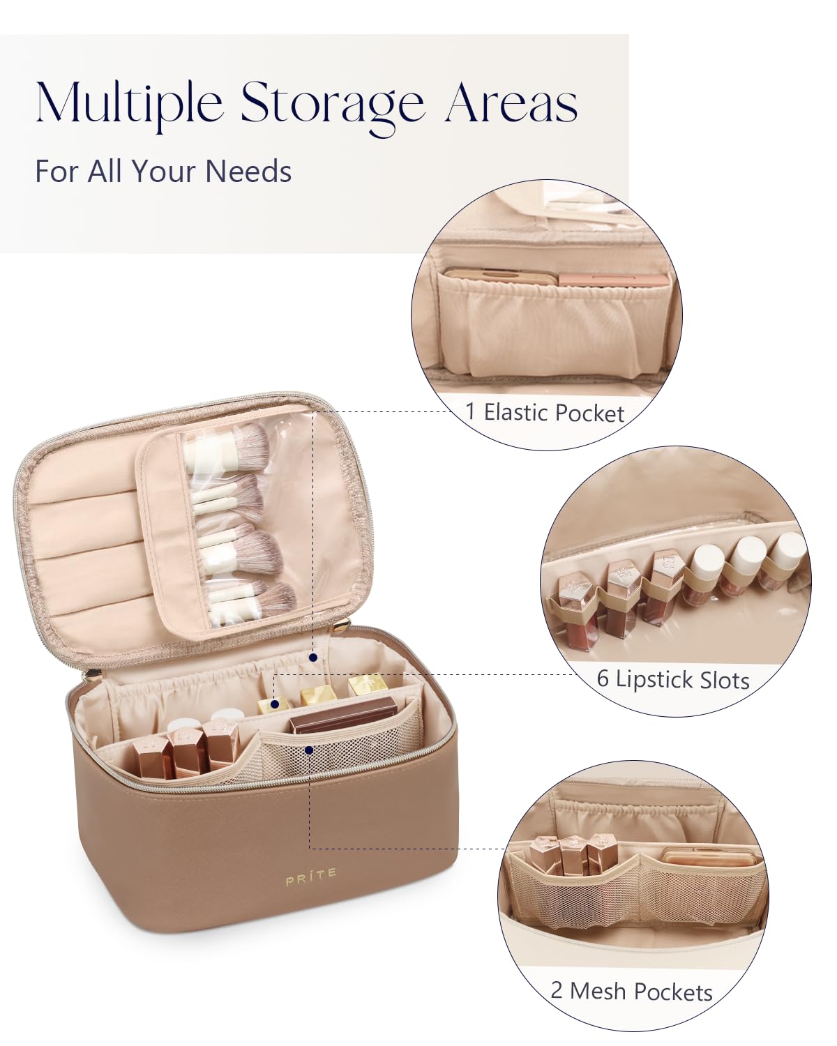 Prite Makeup Bag side view with handle