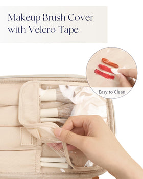 Prite Makeup Bag side view with sturdy handle