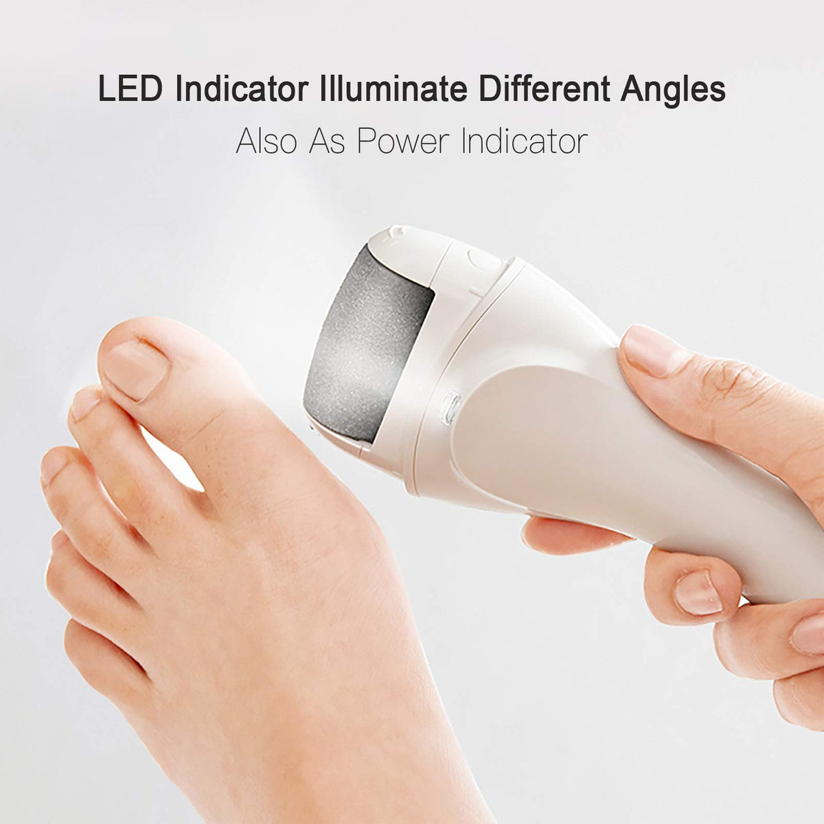 PRITECH Electric Foot Callus Remover demonstrating waterproof feature under running water