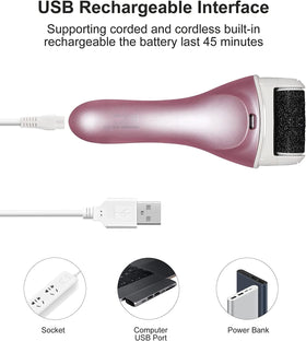PRITECH Electric Foot Callus Remover in use on foot