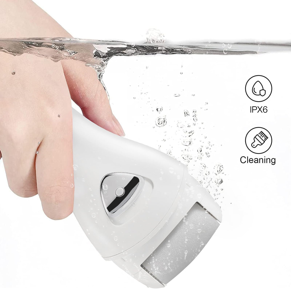 PRITECH Electric Foot Callus Remover side view showing charging port