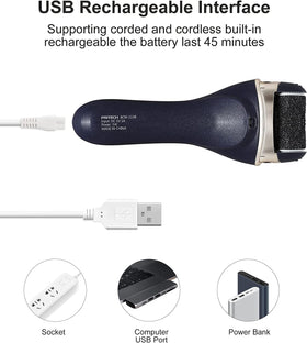 PRITECH Electric Foot Callus Remover with roller heads