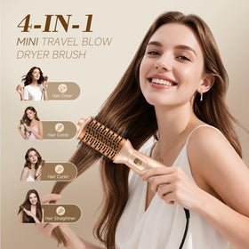 PRITECH hair dryer brush showing 4-in-1 functionality