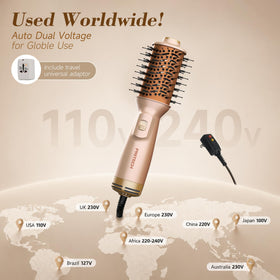 PRITECH hair dryer brush with adjustable heat settings