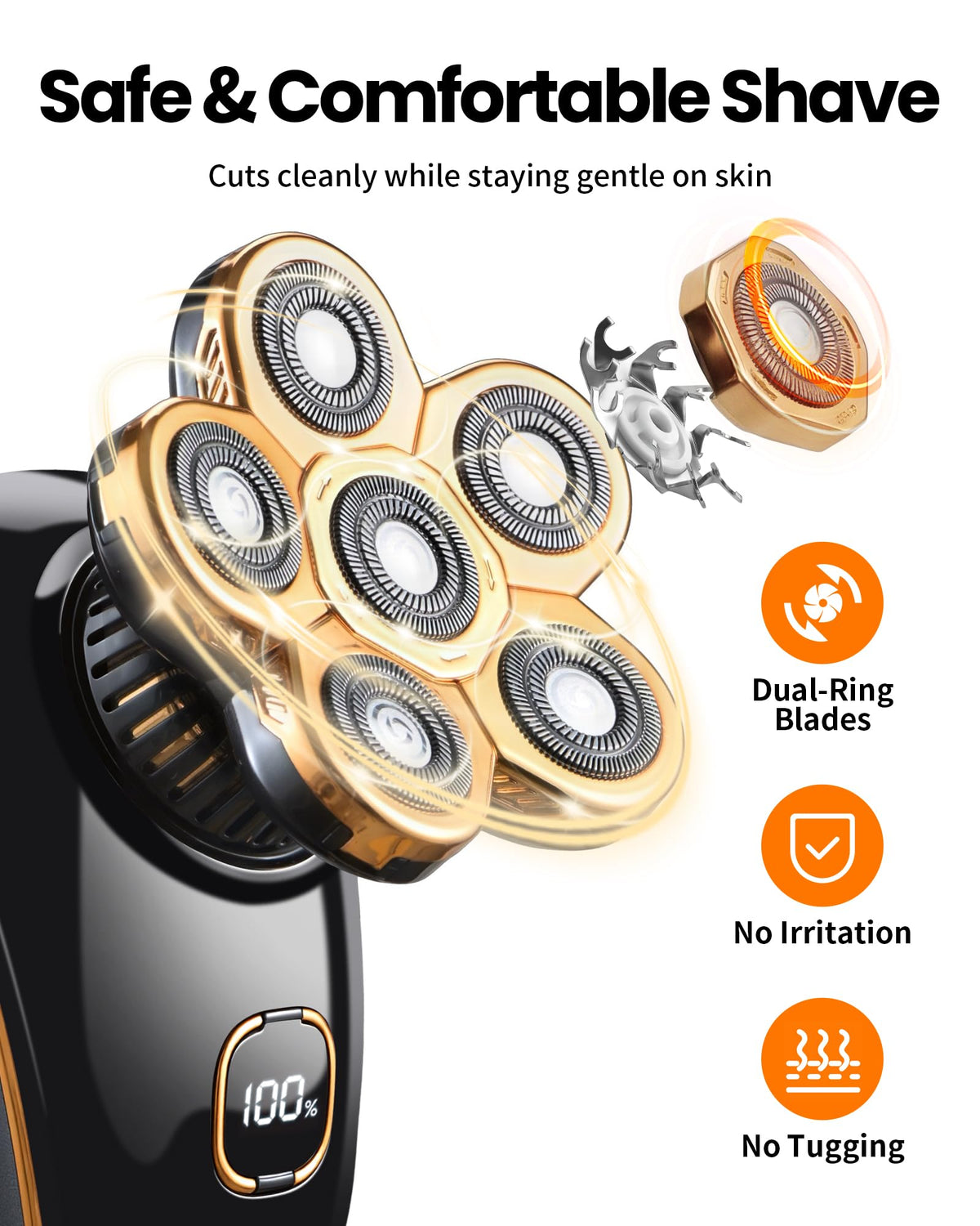 PRITECH head shaver LED display close-up