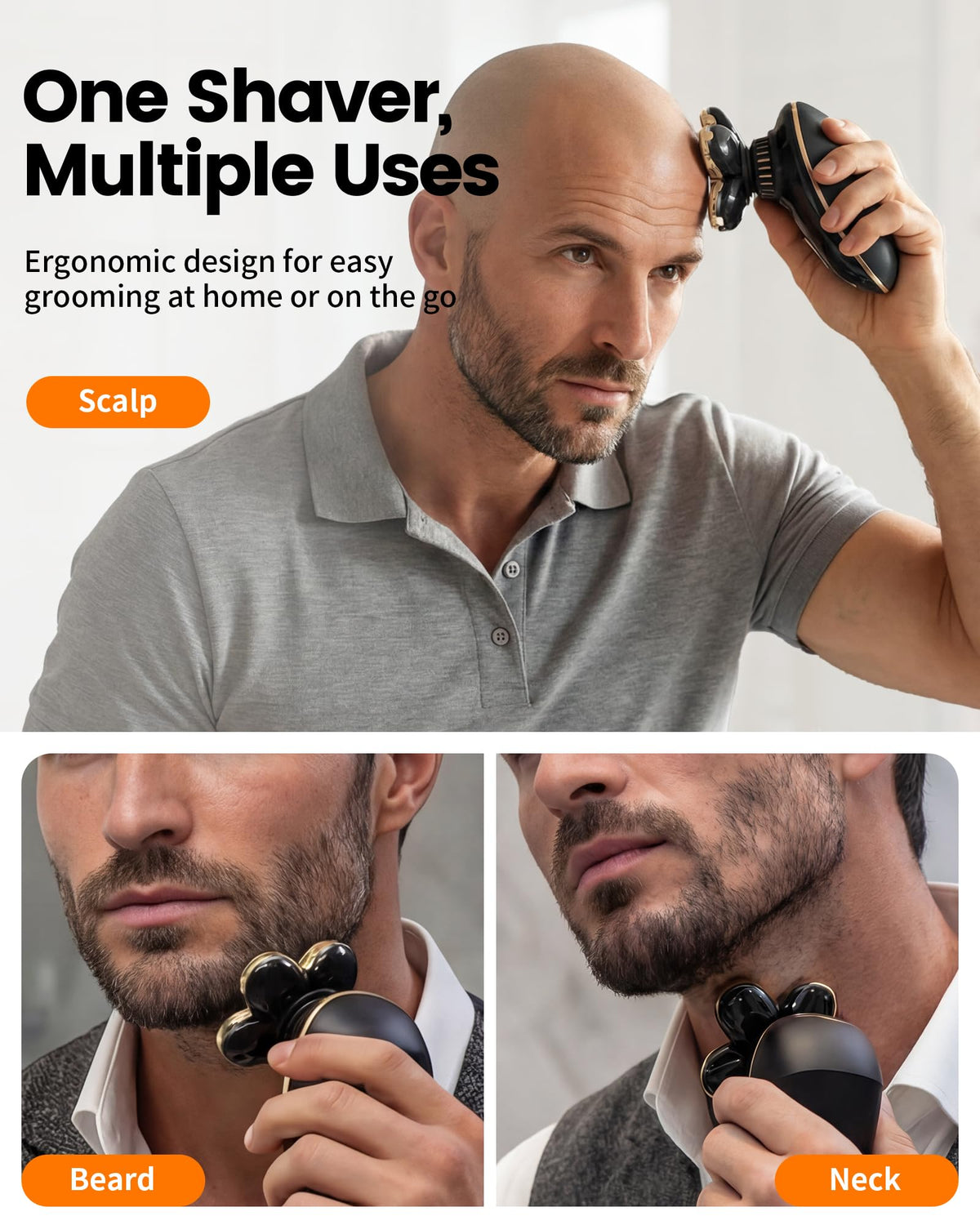 PRITECH head shaver with Type-C charging cable