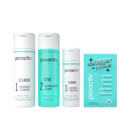Proactiv 3 Step Acne Kit front view with pimple patches