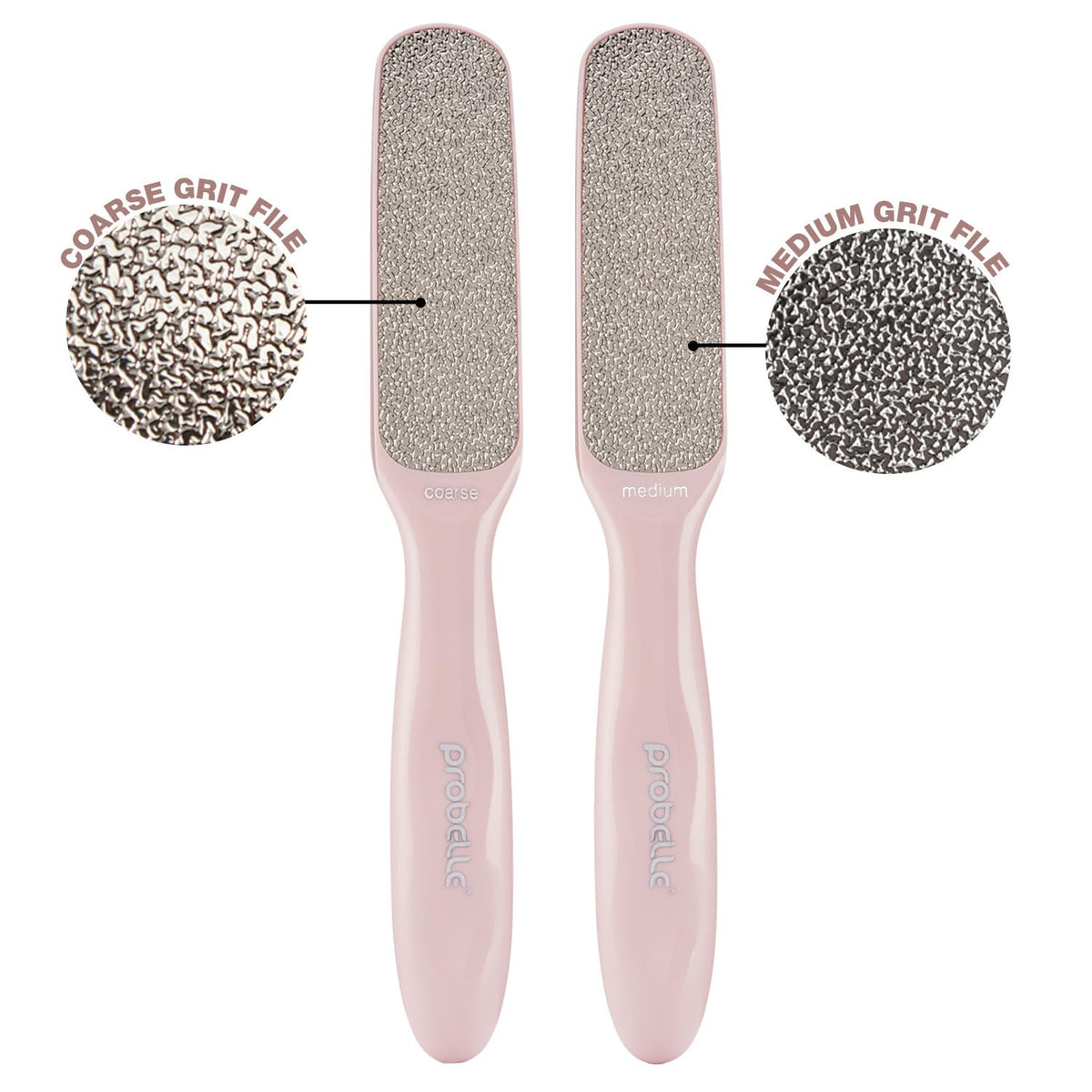 Probelle foot file in use on dry feet