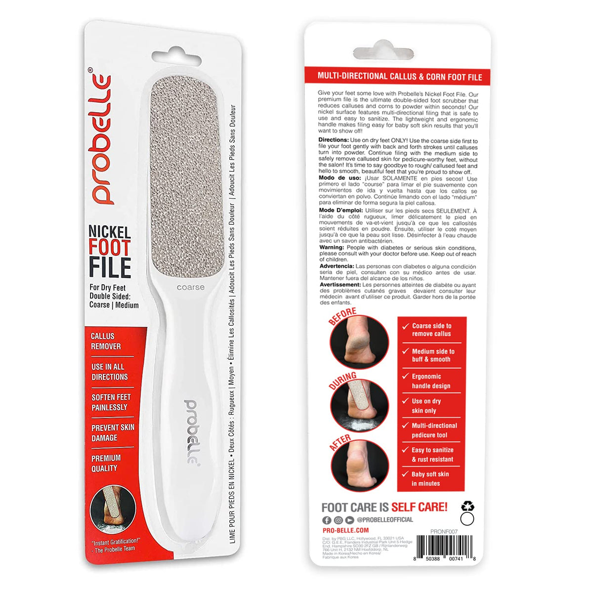 Probelle foot file side view