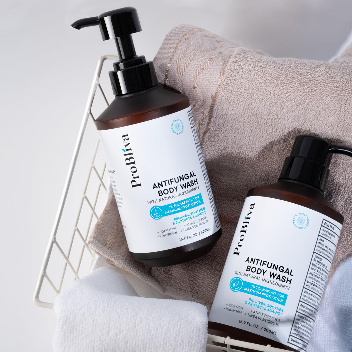 ProBliva Antifungal Body Wash packaging side view