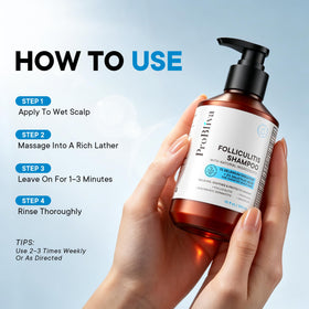 ProBliva Folliculitis Shampoo 20 fl. oz application on scalp