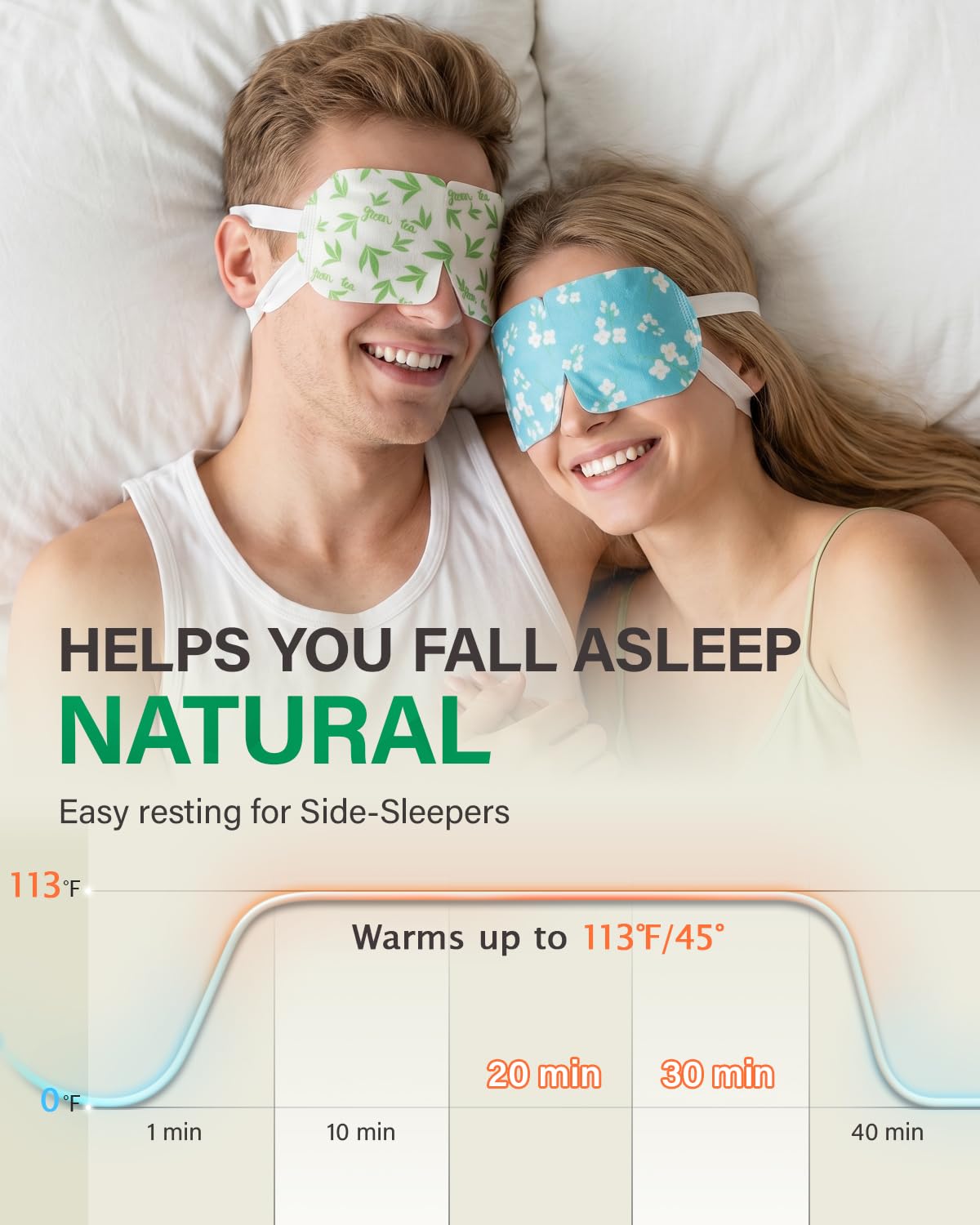 ProCIV 20-Pack Steam Eye Masks Jasmine flavour front view