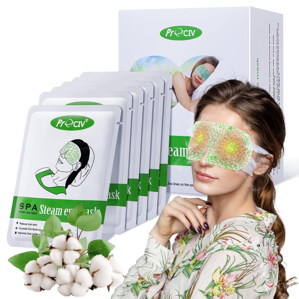 ProCIV Steam Eye Mask 16 Packs front view with packaging
